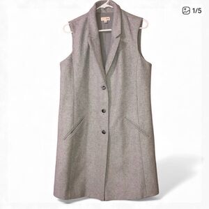 Maison Jules Light Gray Vest Sleeveless Dress Medium